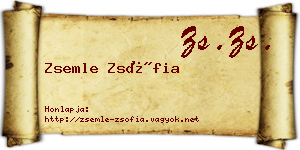 Zsemle Zsófia névjegykártya
